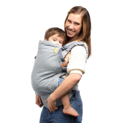 Image of Beco Toddler Carrier with Extra Wide Seat, 100% Cotton Carrying Backpack Style and Front Carry, Lightweight &amp; Breathable Child Carrier, Sling 20 60 lbs (Grey)