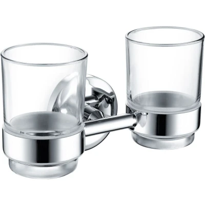 Image of Bristan SO DHOLD C Solo Double Tumbler and Holder Brass Chrome Plated