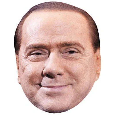 Image of Silvio Berlusconi (Smile) Celebrity Mask, Flat Card Face, Fancy Dress Mask