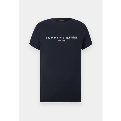 Image of Tommy Hilfiger LOGO TEE Print Tshirt, Men&#039;s, Size: XS, Blue