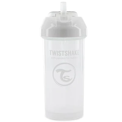 Image of Twistshake Baby Sippy Cup with Straw 360ml Leak Proof Water Bottles Non Spill Toddler BPA Free Training for Kids White