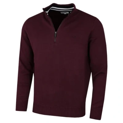 Image of Calvin Klein Mens 1/2 Zip CK Golf Sweater French Burgundy Sport XXXXXL