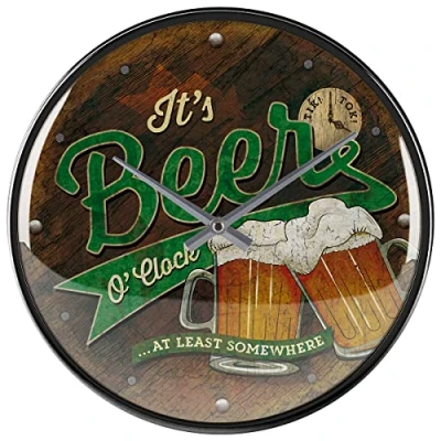 Image of Nostalgic Art Wall, Large Kitchen, Beer O&#039; Clock Glasses, Diameter 31 cm
