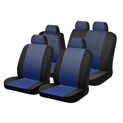 Image of RBR Universal Car Seat Covers for Front and Rear Cover Complete Cars Interior Accessories Black/Blue