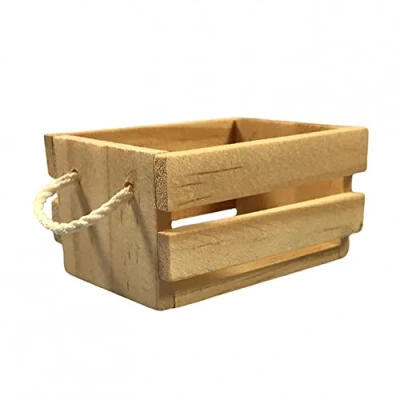 Image of Dolls House Bare Wood Crate Box Miniature Fruit Veg Shop Store Market Accessory