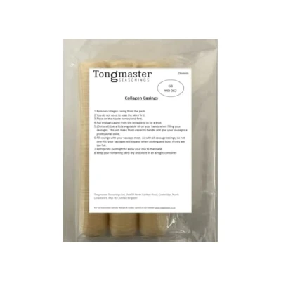 Image of Tongmaster Collagen Edible Sausage 3 Casing Skins of 26 mm Diameter 120ft total length