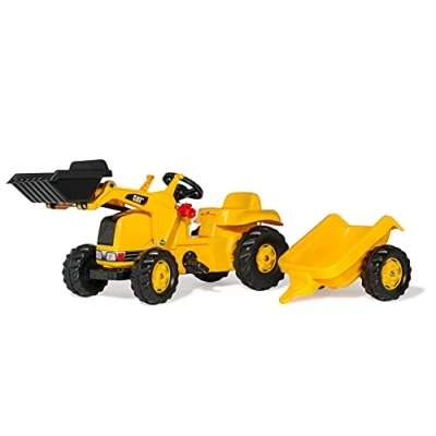 Image of rolly toys rollyKid CAT Caterpillar Kids Tractor with Loader and Trailer 023288,161 x 47 55 cm