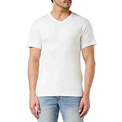 Image of Athéna Men&#039;s Promo Tee Shirt Coton Bio Trunks, White, Large (Pack of 4)