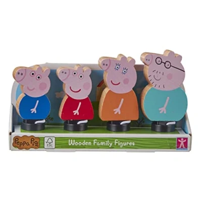 Image of Peppa Pig Wooden Family Figures, Imaginative Play, Preschool Toys, fsc Certified Sustainable Gift for 2 5 Years Old