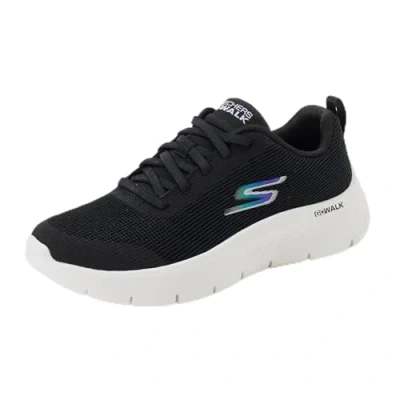 Image of Skechers Women&#039;s GO Walk Flex Viva, Black Textile/White Trim, 10 UK