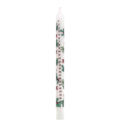 Image of Traditional Countdown To Christmas Advent Dinner Candle Holly And The Ivy Design