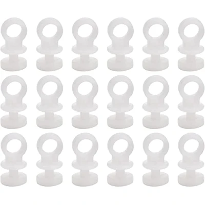 Image of YANGWEN Curtain Hooks,100 pcs Plastic White Track Rail Glider Hooks, Wheels Wheel Rollers Hooks for Window Curtain, Door and Shower