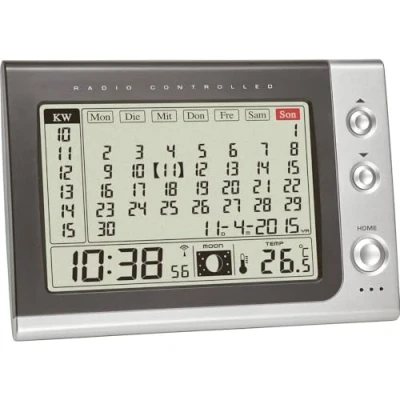 Image of TFA Dostmann 60.2529.54 Radio Controlled Alarm Clock with Monthly Calendar