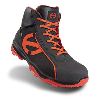 Image of Heckel RUN R 300 S3 SRC Work Shoes/Safety shoe Modern, ultralight 100% metal free HIGH Size 46 Black Orange