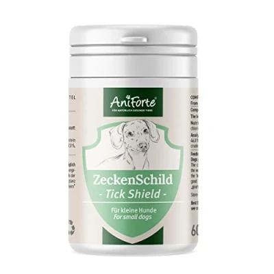 Image of AniForte tick protection for dogs (small to 10kg) 60 capsules Natural shield through skin barrier, repellent parasites, prevention of bites, tablets