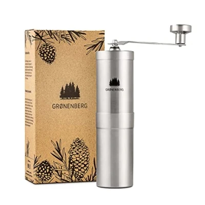 Image of Groenenberg Manual Coffee Grinder, Stainless Steel, Infinitely Adjustable Cone Grinder for and Espresso