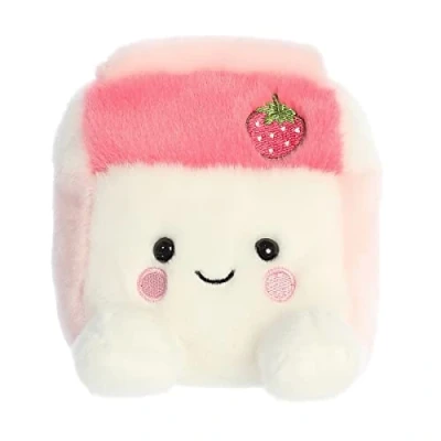 Image of Aurora® Adorable Palm Pals™ Fresa Strawberry Milk™ Stuffed Animal Pocket Sized Play Collectable Fun Pink 5 Inches