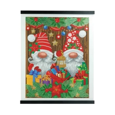 Image of CRYSTAL ART Christmas Gnomes 35x45cm Scroll Kit