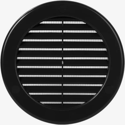 Image of Vent Systems ø100 mm / 4&#039;&#039; Inch Black Soffit Cover Pack of 100 Round Air Louver Grille Built in Insect Screen HVAC Vents for Bathroom, Home Office, Kitchen