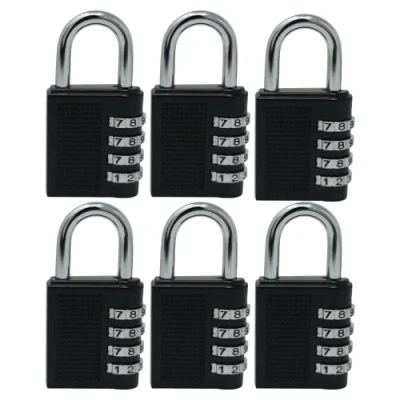 Image of Dapetz ® Combination Padlocks Pack of 6, 4 Digit Locker for Gym, School Lockers, Weatherproof Coded Padocks Outdoor Backyard Fence Gate, Shed Door