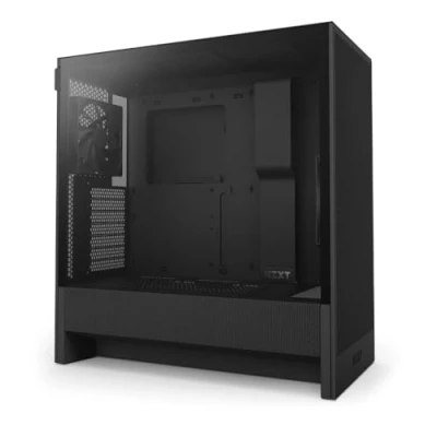 Image of NZXT H5 Flow Compact ATX Mid Tower PC Gaming Case High Airflow 2 x 120mm Fans Included 360mm Front &amp; 240mm Top Radiator Support Cable Management System Tempered Glass Black