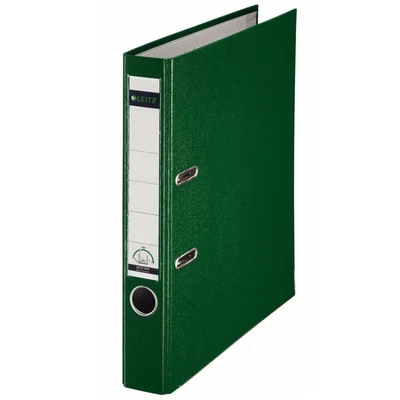 Image of Esselte Leitz 10155055 A4 Quality File 180 with Slotted Cover Plastic Narrow Green