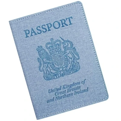 Image of RFID Blocking Passport Holder Cover &amp; Travel Wallet PU Leather Organiser for Credit Cards, Boarding Pass and ID Cards Accessories Men&amp;Women (Blue)