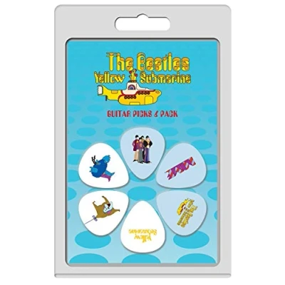 Image of Perri&#039;s Leathers LP TB3 The Beatles Guitar Picks, 6 Pack,Yellow