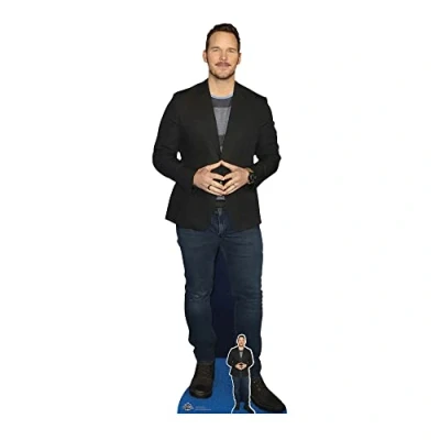 Image of STAR CUTOUTS CS980 Chris Pratt Black Jacket Lifesize Cardboard Cutout With Free Mini Standee