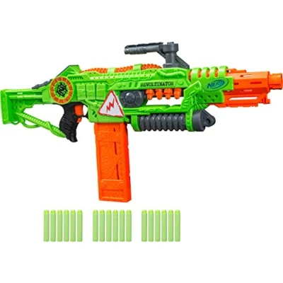 Image of Nerf Revoltinator Zombie Strike Toy Blaster with motorized Lights Sounds &amp; 18 Official Darts for Kids, Teens, Adults