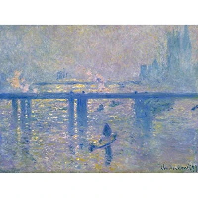 Image of Claude Monet Charing Cross Bridge Unframed Wall Art Print Poster Home Decor Premium