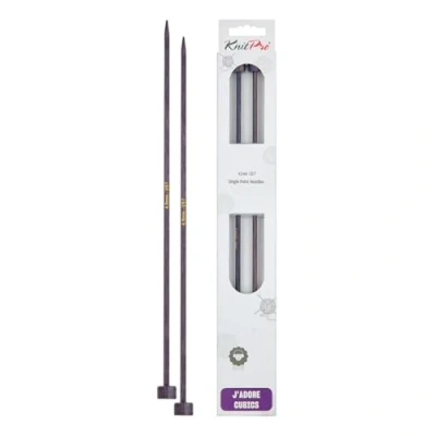 Image of KnitPro J’Adore Cubics Knitting Needles 35cm x 4.5mm Single Ended Pins, Purple