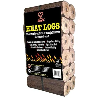 Image of BigK 12 Heat Logs Eco HeatLogs. No Spark, Spitting, High Heat, Long Lasting