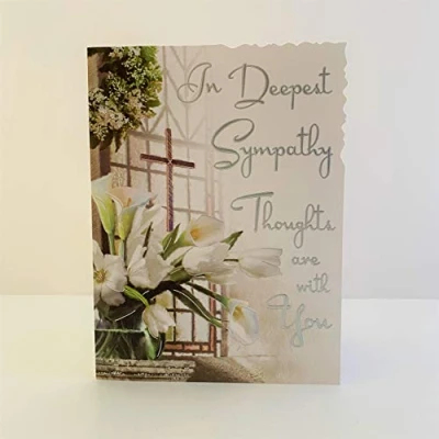 Image of Jonny Javelin in Deepest Sympathy Thoughts are with You Card Church Window Flowers