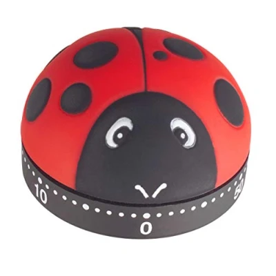Image of TFA Dostmann Analogue Kitchen Timer Ladybird Egg 38.1025 up to 60 Minutes Red/Black