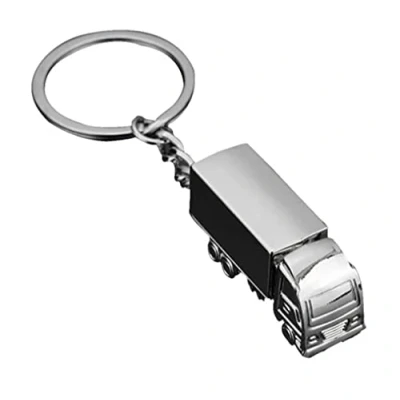 Image of YEHJDSMD Metal Keychain Truck Keyring Lorry Car Key Ring Keyfob for Keys Creative Gift Lovely Men Women, Silver, M