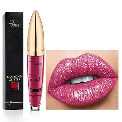 Image of 18 Color Diamond Glitter Lipgloss Lipstick Shiny Matte Liquid Lipstick, Lip Gloss Long Lasting Non Stick Cup Lipsticks Natural Smooth Comfortable (02)