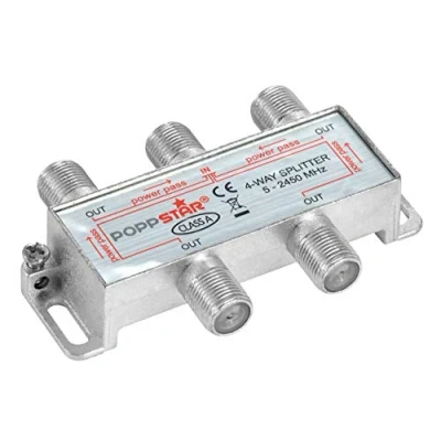 Image of Poppstar satellite distributor 4 way (analog/digital capable), 100dB, 5 2450 MHz