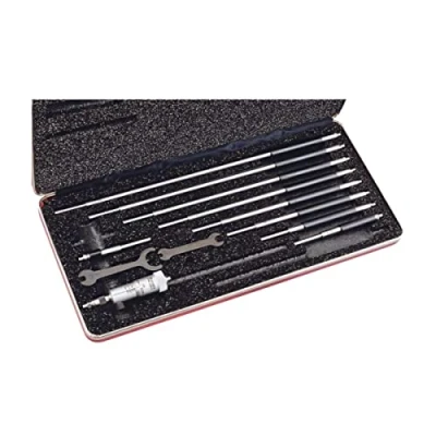 Image of Starrett 124BZ Solid Rod Vernier Inside Micrometers Set, 2 12&quot; Range, 0.001&quot; Graduation, +/ 0.0001&quot; Accuracy, With Case