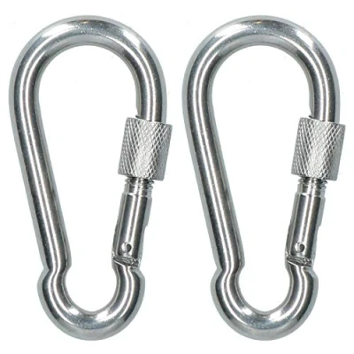 Image of 2 x Carabina Carbine Hook with Screw Gate 8mm MARINE GRADE Stainless Steel DK75