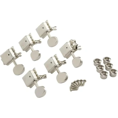 Image of Fender Tuning Machine for Vintage Style Stratocaster and Telecaster Guitars, 6 Pack, Chrome