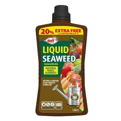 Image of Doff Liquid Seaweed Plant Feed Concentrate All Purpose Food Fertiliser 1.2L Makes 360L Natural Growth Stimulant Organic Food.