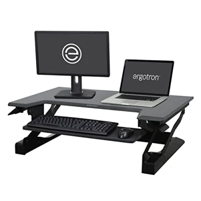 Image of Ergotron WorkFit T Sit Stand desktop Workstation for LCD display / keyboard mouse notebook black screen size: up to 30&quot;