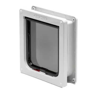 Image of Cat Mate Lockable Flap With Door Liner to 50mm (2 Inch), Easy Fitting, Fast Installation, Weatherproof, Convenient, Extremely Durable, Draught Excluder, Silent White (234 W)