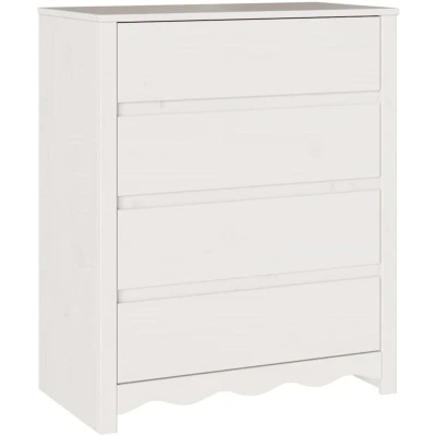 Image of vidaXL Chest of Drawers &quot;DRAMMEN&quot; White 76,5x40x91 cm Solid Wood Pine