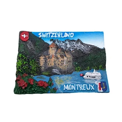 Image of 3D Montreux Switzerland Refrigerator Fridge Magnet Tourist Souvenirs Handmade Resin Craft Magnetic Stickers Home Kitchen Decoration Travel Gift