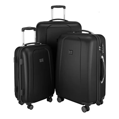 Image of HAUPTSTADTKOFFER Wedding Set of 3 Hard Side Luggages Trolley Hardside Shell Suitcase Expandable, TSA, (55 cm, 65 cm &amp; 75 cm), Black
