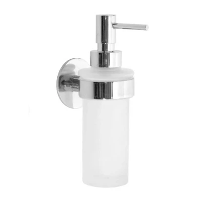 Image of Smedbo Soap Dispenser Wallmount, Polished Chrome YK369 Time Holder, Silver, 6.5 x 8.3000000000000007 24 cm