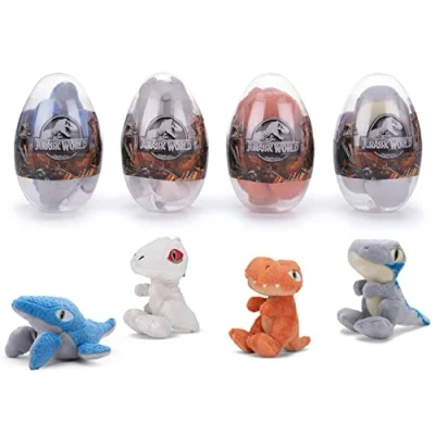 Image of Posh Paws 37730 Please Note: ONE Selected at Random Jurassic World 12cm (5 inch) Single Plush Soft Toy Dinosaur in Plastic Egg
