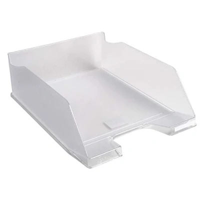 Image of Exacompta Ref 11523D Office Letter Tray Combo Maxi 347 x 255 103mm in Size, Suitable for A4 Documents, Stackable With Others, Holds Approx. 750 Sheets Clear (Pack of 4)